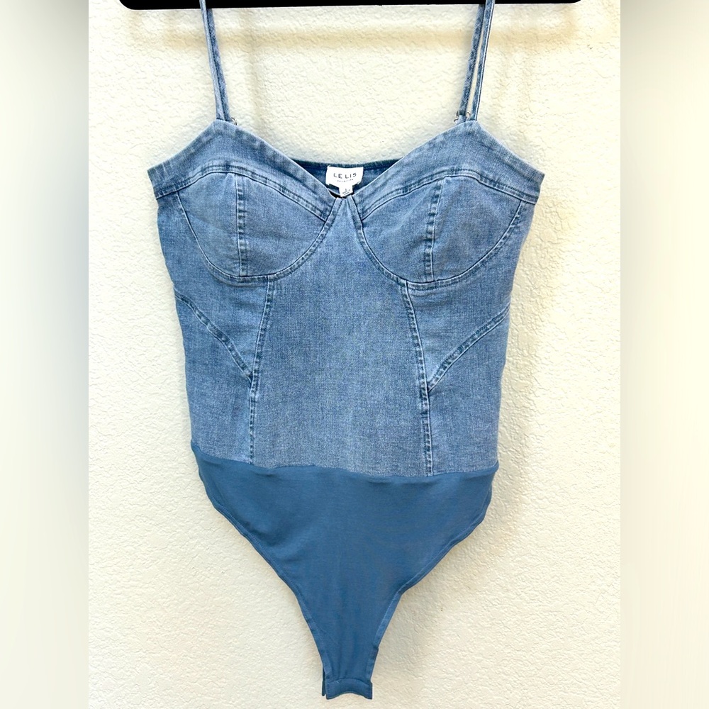 LeLis Denim Bustier Bodysuit